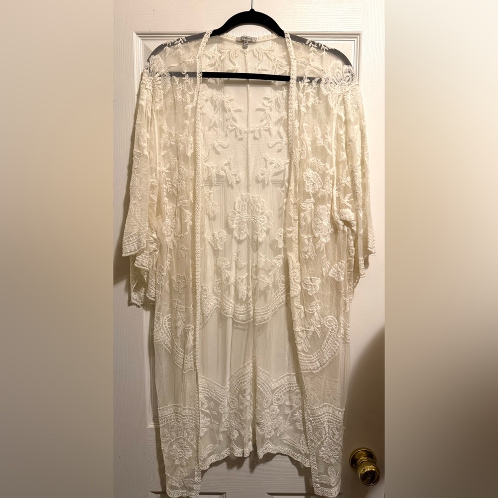 JODIFL Cream Lace Kimono